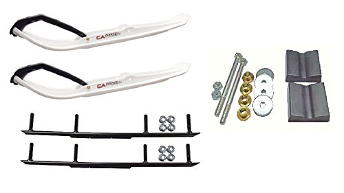 Powersports Bundle C&A Pro White MTX Snowmobile Skis w/ 6