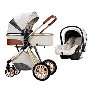 Kinderwagen Koets 3 in 1 opvouwbare lichtgewicht buggy Luxe kinderwagen Pasgeboren High View-kinderwagen met voetenzak…