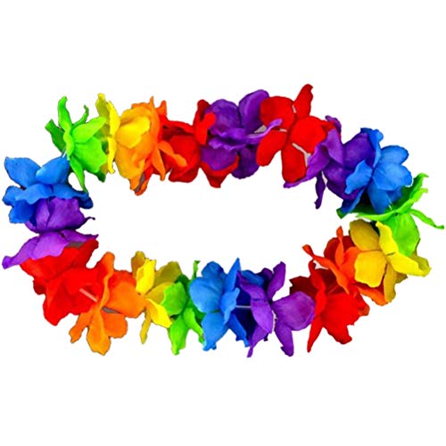 Colar havaiano colorido 12 peças guirlanda de flores tropicais luau lembrancinhas de festa praia hul