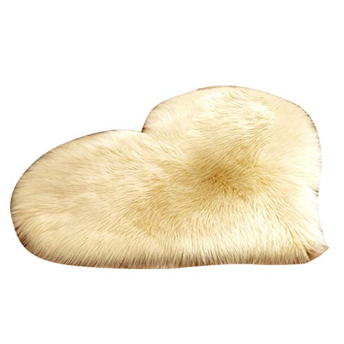 Beaums 40x30cm Heart Shaped Plush Carpet Shower Floor Bathroom Bath Rug Non Slip