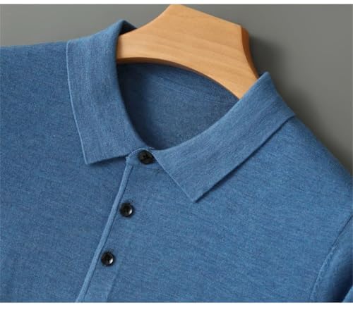 Rfmfkkg Men's Cashmere Sweater Turn-Down Collar Pullover Knitted Casual Loose Warm Soft Jumper4