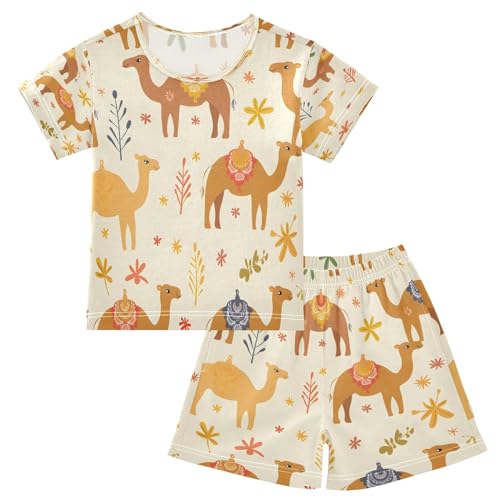 senya Funny Camel Summer Pajamas Set Short Cotton Sleepwear 2 Piece