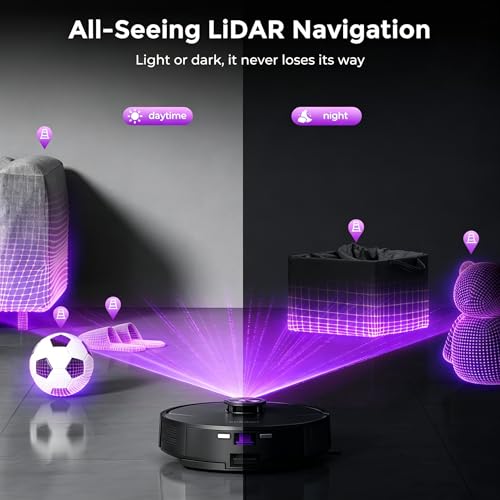 Image of Robot Vacuum and Mop Combo, Robot Vacuum Cleaner with Bagless Self Emptying Station, 18000Pa Suction, LiDAR Navigation, ideal for Pet Hair, Carpet & Hard Floor, Compatible with App /Alexa /Voice Control