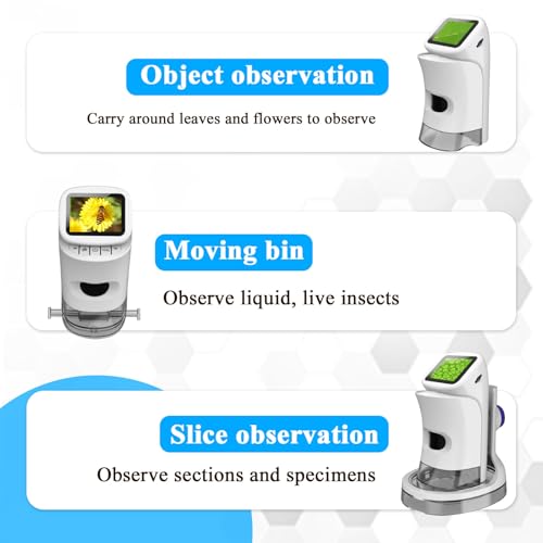 Image of Microscope,Microscope Handheld,2'' IPS Eye-Protecting Screen,Maximum Magnification of 1000X,Take Photos and Record Video with HD Pixels,Christmas,Birthday, Edu Gifts