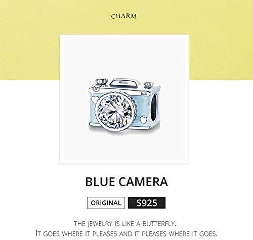 Valentine's Day Charm 925 Sterling Silver Cute Bear Bowknot Bag Love Heart Charms For Pandora Women's Bracelet (Record of Life Camera Charm) - Image 3