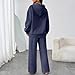 Sets For Women Two Piece Comfiest Airport Outfits Womens 2 Piece Sets Lounge Hoodie Sweatsuit Plus Size Fashion Clothing Airport Outfits Travel Tracksuits Women Women'S Athletic(Dark Blue,L)