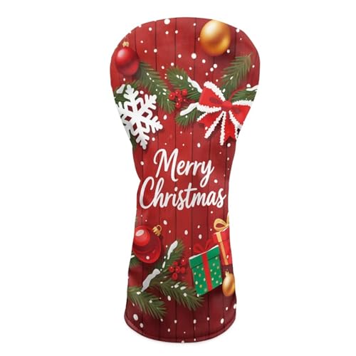 ELEQIN Driver Head Covers Golf Headcovers Golf Club Head Covers Merry Christmas Fashion Outdoor Sports Accessories Gift for Golfers Men Women Ideal for Xmas Waterproof Surface Easy to Hold