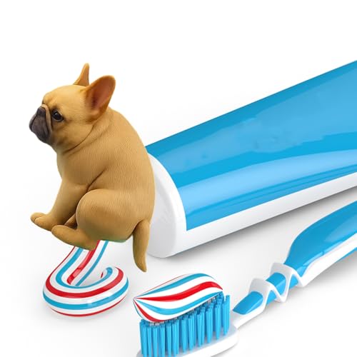 Dog Butt Toothpaste Dispenser Funny Toothpaste Topper for Daily Brushing Motivation Novelty Bathroom Gadget with Toothpaste Cap Dispenser Design Portable Dog-Themed Toothpaste Cover