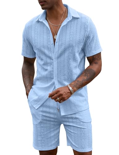 URRU Men's 2 Piece Short Set Summer Beach Outfits Ultra