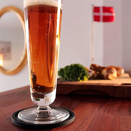 Dessous de verre ronds en verre avec boîte de rangement gris