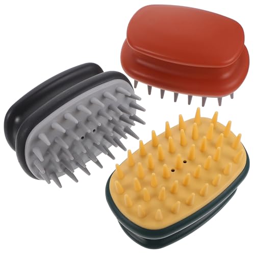 Didiseaon Cepillo Masajeador de Silicona para Champú Peine de Limpieza para Cabelludo con Mango Ergonómico Dientes de Separación Amplia para Masaje Relajante y Cuidado del Cabello