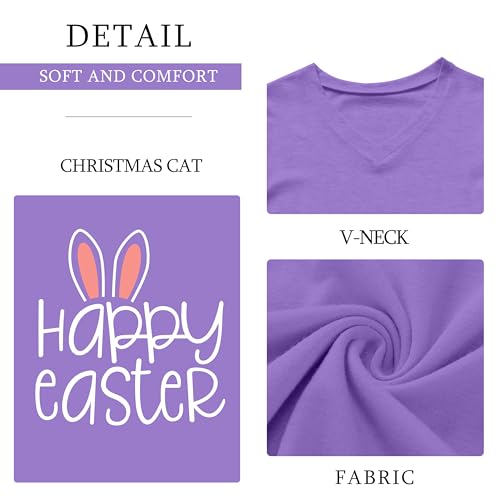 Image of Ithalt Easter Shirts for Women He is Risen Tshirt Easter Christian T-Shirt Jesus Lover Short Sleeve Tops