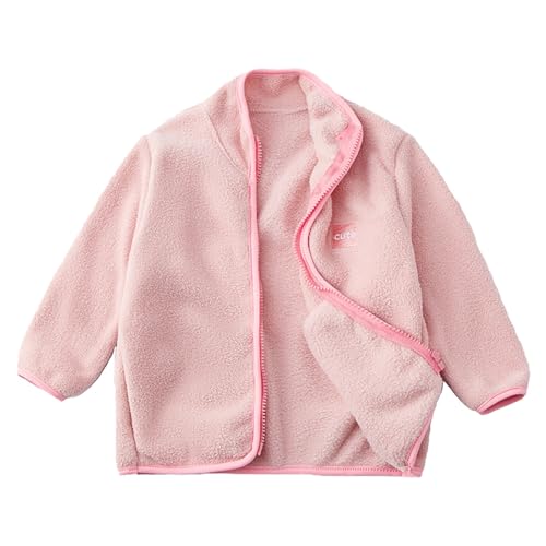 Toddler Fleece Jacket Kids Lightweight Outerwear Boys Girls Solid Color Long Sleeve Fall Spring Coat