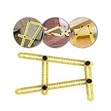 Generic 1pc Universal Angle Template Tool, Multi Angle Ruler, Yellow Plastic, Single Piece Construction, 12in
