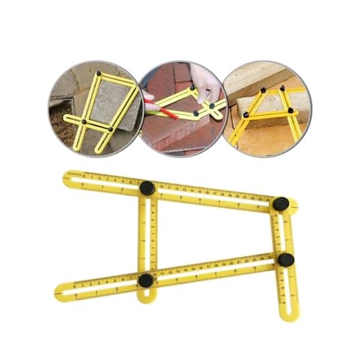 Generic 1pc Universal Angle Template Tool, Multi Angle Ruler, Yellow Plastic, Single Piece Construction, 12in