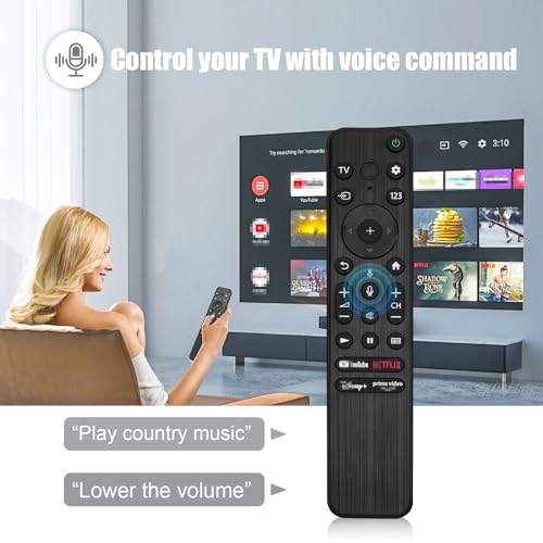 Image of Voice Remote Replacement for Sony TV Remote, for Smart Bravia TVs, for All 4K UHD LED LCD HD Smart TVs, for X80K X90K W830K A80K X95K X85K Series TV
