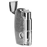 Byitin Jet Lighter, 2 Flame Gas Lighter Windproof Butane Refillable, Gift for Men, Dad, Camping Enthusiasts (Without Gas