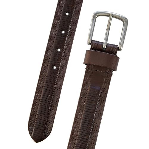 Image of Lucky Brand Men's Genuine Leather Belt | Classic | Casual | Everyday | Western | American Heritage | Metal Buckle