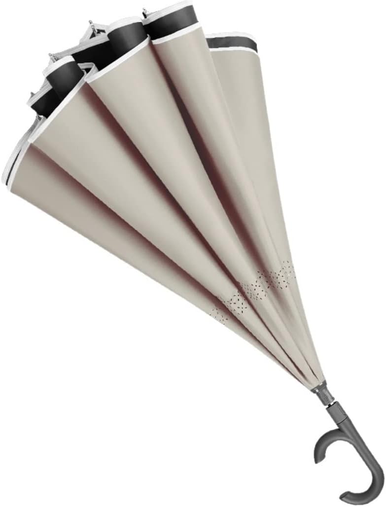 Portable Umbrella for Travel Reverse Umbrella with Reflective Strip Windproof Inverted Umbrella with C-Shaped Handle Umbrella for Rain Outdoor Umbrella Outdoor(G)
