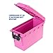 Sheffield 12631 Ammo Storage Box, Stackable .30 Cal Field Boxes, Water and Dust Resistant, Lockable Storage Box with Handle, Secures Hunting Gear, Supplies, and Bullets, Made in USA, Pink, 1-Pack