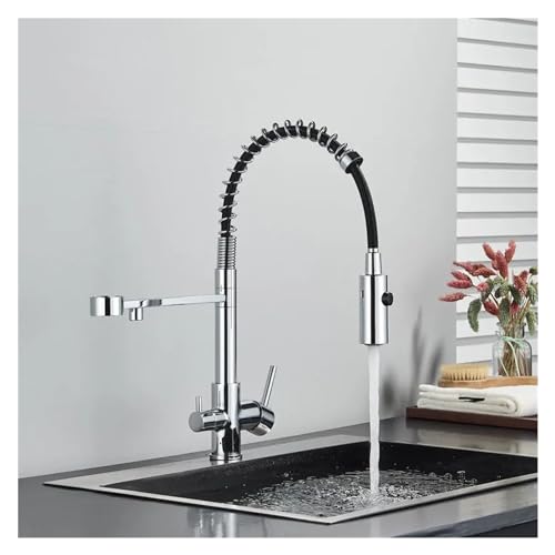 Fonction de purification de l'eau pour ce mitigeur de cuisine à double bec orientable chrome
