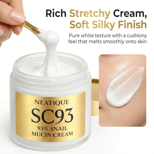 Neatique Snail Mucin Cream 93% for Skin Care, Intense Hydration & Dryness, SC93 Snail Mucin Moisturizer 120g, Natural Snail Secretion Filtrate & Non-GMO, Fast Absorbing & Non-Sticky, 4.23oz — view 4