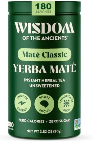 Wisdom of the Ancients Instant Yerba Mate Tea Powder- Mate Classic, 2.82 Oz