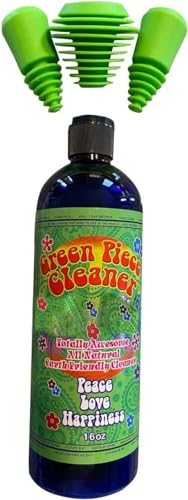 Image of Green Piece Glass Cleaner - 16 Oz - 3 Silicone Plugs - Scent Proofing