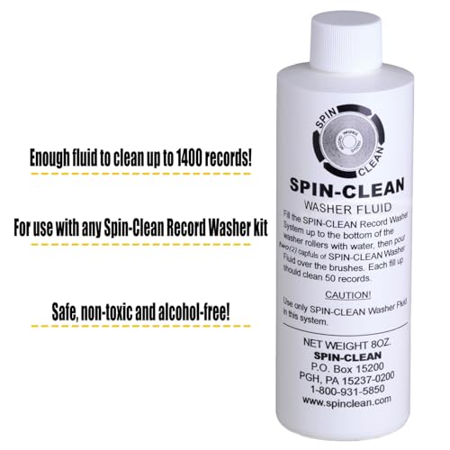 Image of SPIN CLEAN Record Washer Fluid 8oz. | Alcohol-Free Record Cleaner Solution | Vinyl Record Cleaner Fluid (Pack of 2)