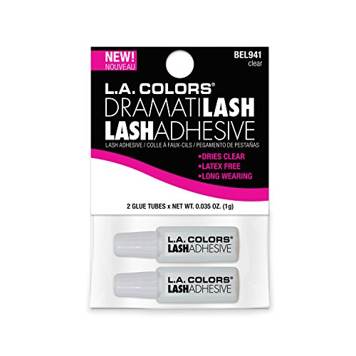 L.A. Colors 2-Piece Travel Eyelash Adhesive, Clear, 0.02 Fluid Ounce