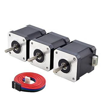 STEPPERONLINE Nema 17 Stepper Motor 2A 55Ncm Bipolar 1.8 Degree 4-Lead for 3D Printer CNC Extruder, 3 Pack