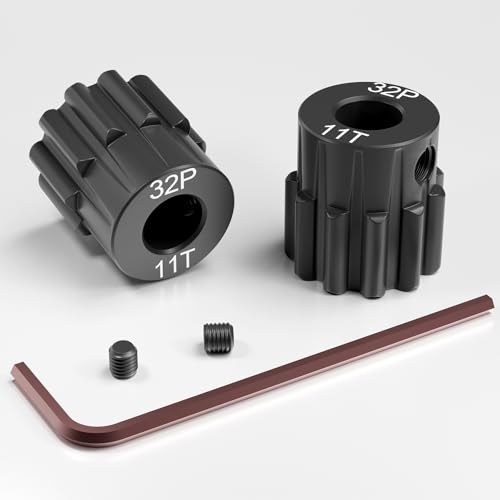 OGRC 2Pcs 32P 11T Hardened Steel Pinion Gear for Traxxas Slash 4x4 Rustler Hoss TRX4 TRX6 RC Car Replace #6747