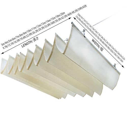 Voile d'ombrage rétractable à vagues de 1,1 m pour pergolas et patios