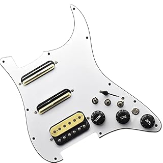 Amagogo Remplacement de Pickguard chargé pour guitare pratique, blanc robuste, installation facile, Pickguard précâblé… - Les Beatles, Paul McCartney, John Lennon, RIngo Starr, George Harrison Amagogo Remplacement de Pickguard chargé pour guitare pratique, blanc robuste, installation facile, Pickguard précâblé… – Image 4