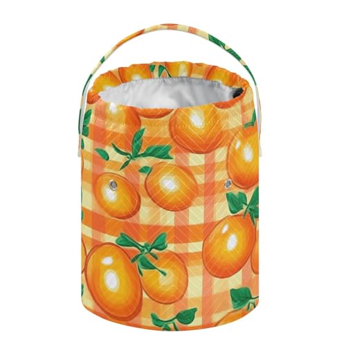 Image of Tatenale Crochet Bag Yarn Bag Knitting Project Bag with Pockets and Handle Portable Yarn Storage Organizer Tangle Free 8.3x11 InchCartoon Orange Plaid37