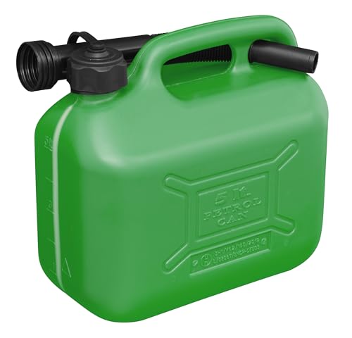 Bidon carburant vert 5L Sealey JC5G pour alimenter votre tondeuse et outils de jardin