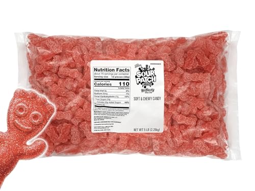 Image of Redberry Sour Gummies - Bulk 5 LB Bag, Kid-Shaped Chewy Candy for Parties, Buffets & Snacking