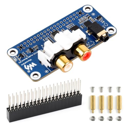 Waveshare PCM5122 Hi-Fi I2S DAC �I�[�f�B�I�{�[�h Raspberry Pi�p 40�s��GPIO�w�b�_�[�Ή� �X�e���I�G���R�[�h/�f�R�[�h �I�[�f�B�I�Đ��Ή�