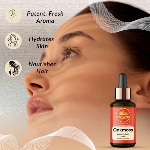Image of Oakmoss Essential Oil (Evernia prunastri) Pure | Non-Sticky | Non-Greasy | Lightweight | Men & Women | All Skin Types | Steam Distilled 15ml (0.5 oz)