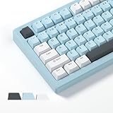 Womier Shine Through Keycaps, PBT Keycaps 60 65 75 100 Percent Cherry Profile Custom Key caps Set for Cherry Gateron MX Switches Mechanical Keyboard-Blue Creamy