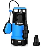 DEKOPRO Submersible Water Pump 2 HP 6500GPH Sump Pump, Submersible Pump with Float Switch, Thermo...