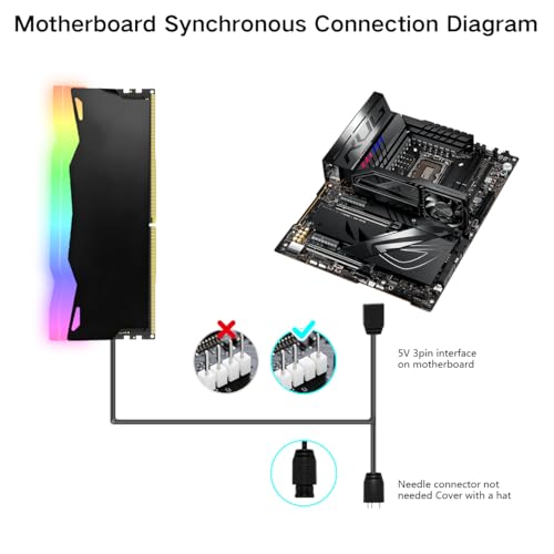 Image of ZORBES 5V 3PIN ARGB RAM Heatsink Aluminum Alloy RGB Memory Heat Spreader Compatible with DDR2 DDR3 DDR4, Single /Double-Sided RAM Support, Addressable RGB Sync Lighting for PC Build