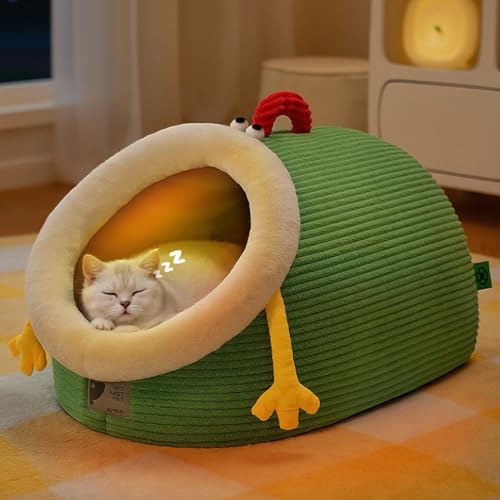 Cama cúpula para gatos invierno con cojín extraíble lavable interior 4