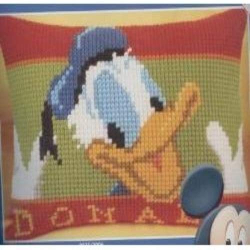 Vervaco Cross Stitch Cushion Donald Duck, Acrylic, Multi-Colour, 16 x 1 x 16 cm
