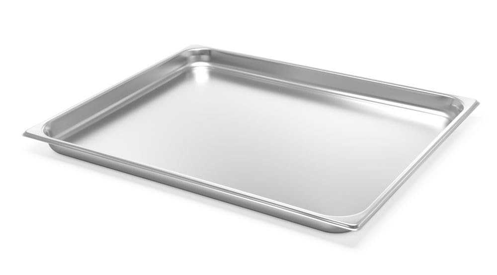 HENDI Contenitore Gastronorm, GN 2/1, resistenza termica -40 °C a 300 °C, compatibile con i forni a convezione, frigoriferi, bagno María, chafing dishes, 11L, 650x530x(H) 40mm, acciaio inox 18/10