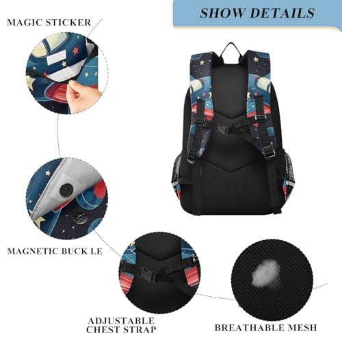 Airplane Aircraft Clouds Backpack Kids School Bag Lightweight Laptop Backpack Elementary Capacity Student Bookbags for Travel Daypack with Reflective Stripes3