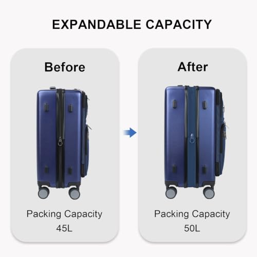 VANKEAN 20 Inch Expandable Hardshell Spinner TSA USB Port Carry-On Approved by VANKEAN - Used condition - Image 5