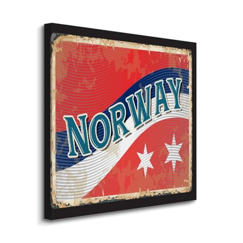 Cuadro de la bandera de Noruega de 20x20": la solución perfecta para paredes vacías