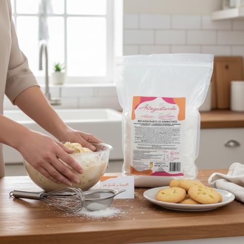 Artegustando Bicarbonato Di Ammonio 1Kg – Ammoniaca Per Dolci E503Ii Per Biscotti E Pasta Frolla – Lievitante Alimentare Professionale Per Pasticceria E Dolci - 7