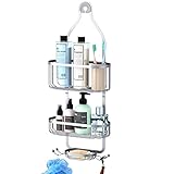 Kadolina Bathroom Hanging Shower Organizer, Over Head Shower Caddy Shower Storage Rack Basket with H